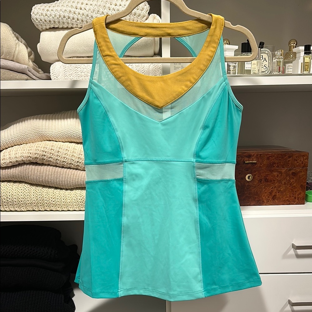 Arabian Nights teal Athletic top from Crowned Athletics.  Size Large